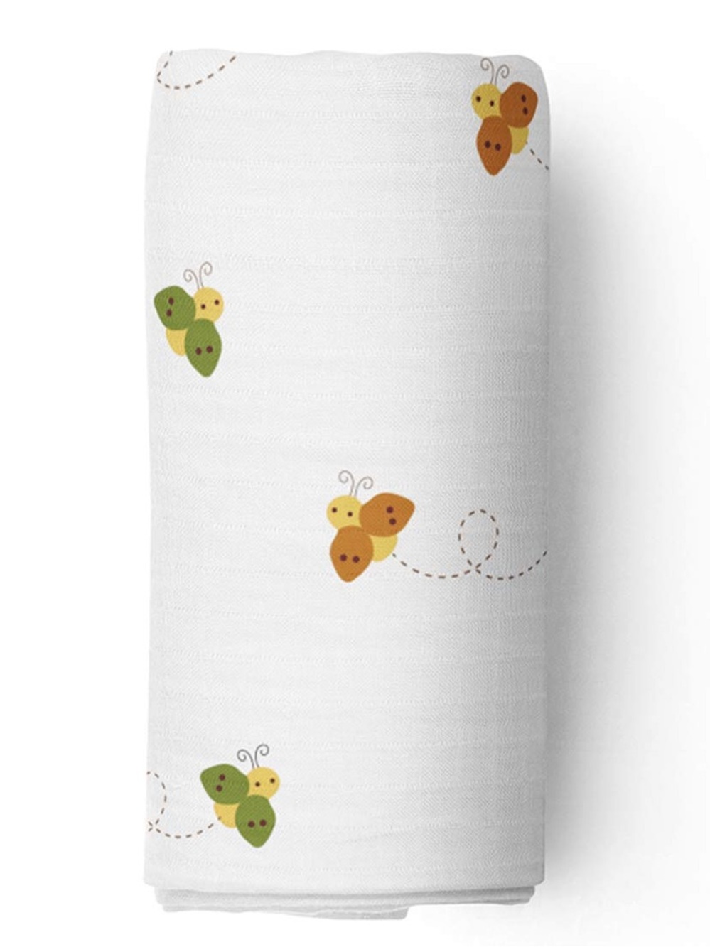NWT The White Cradle 100% Organic Cotton Baby Swaddle, Soft Muslin, Honey Bee